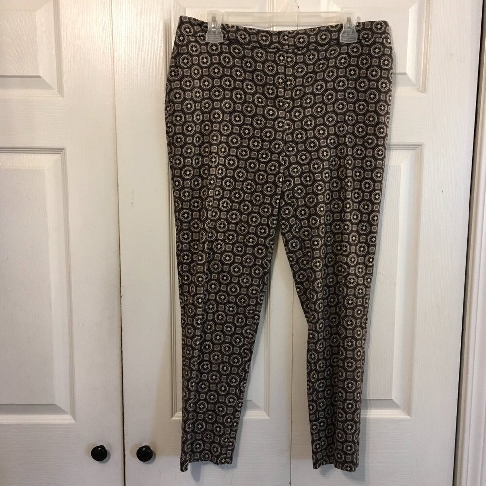 Chico's Crop Ankle Pants Geometric Print Size 1